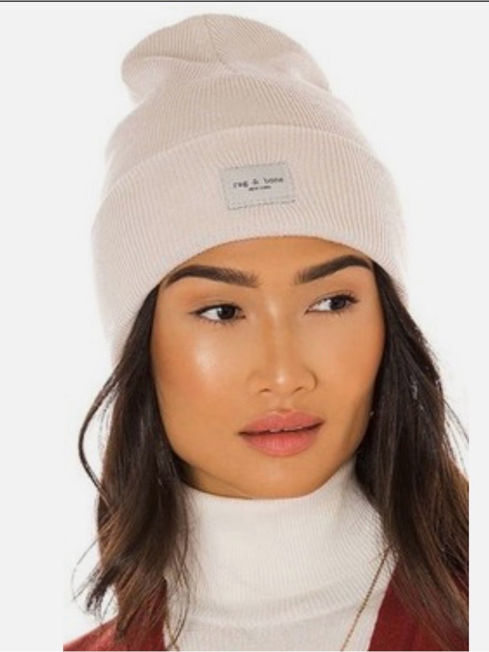 rag & bone Soft Pink Knit Cuffed Beanie